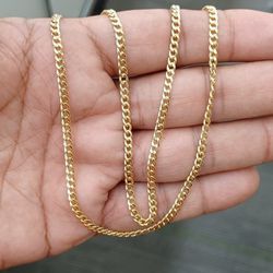 10kt Real Gold Cuban Chain 20 Inches 