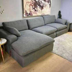 Stain And Liquid Resistant Down Filled Feather Filled Cloud Sectional Couch With Chaise Set 