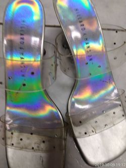 Hilliard & Hanson clear heel slip-ons