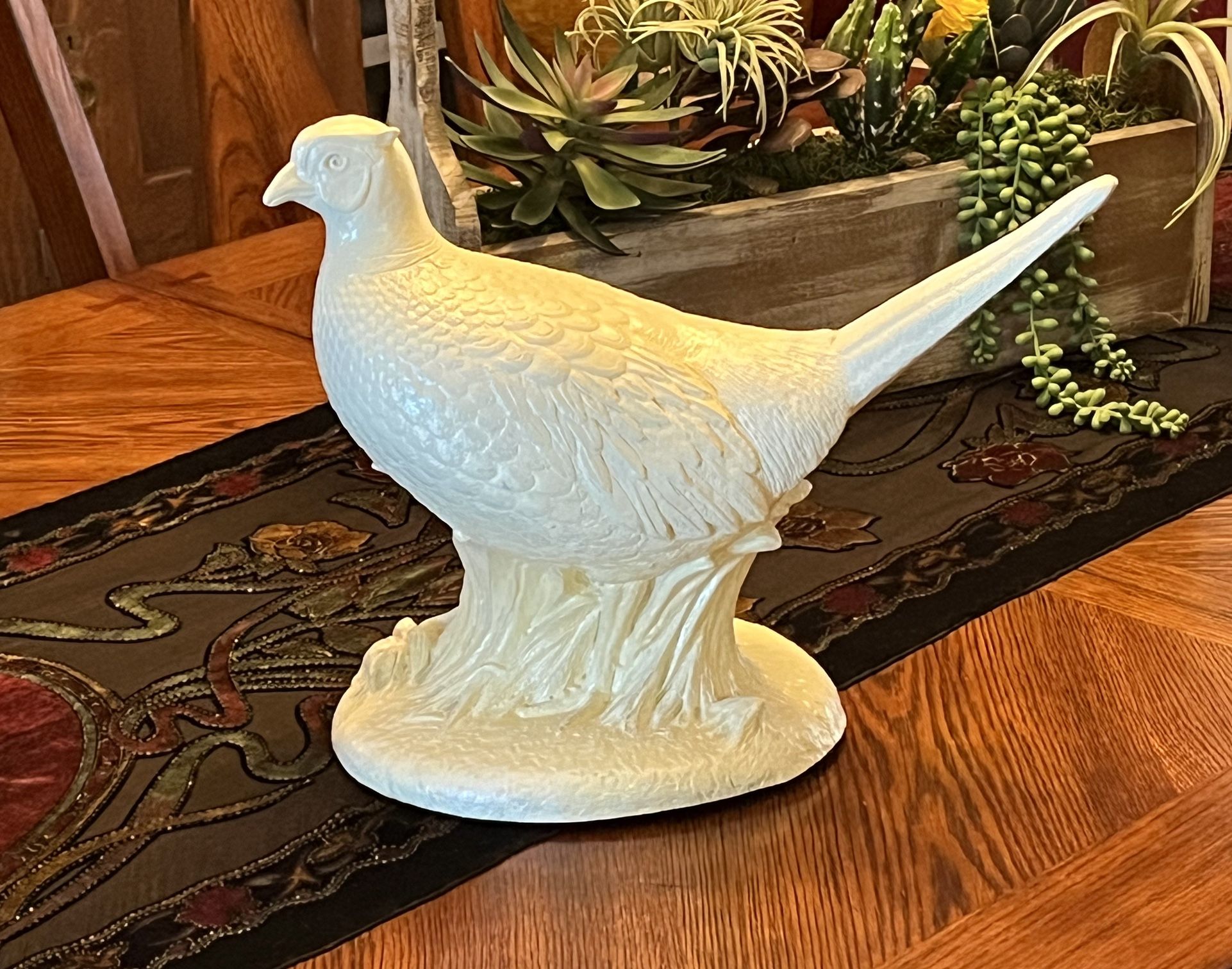Off-White Glazed Ceramic Pheasant