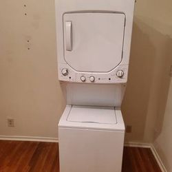 24" GE Electric Stacked Washer Dryer White