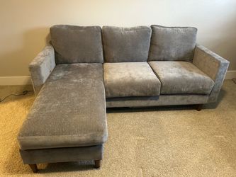 Bradley II Charcoal 81” Sofa with Reversible Chaise