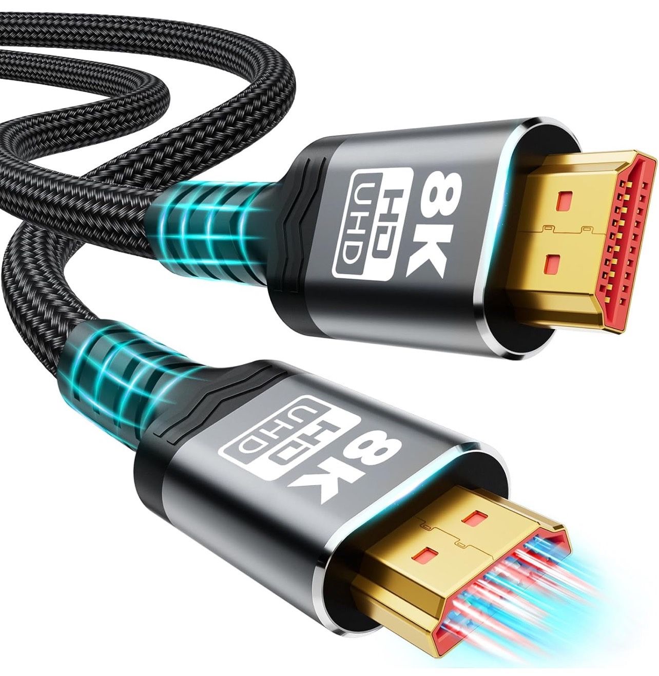 10K 8K HDMI Cable 2.1, Available 1.5FT Lengths for Selection,Ultra High Speed HDMI Cables Braided Cor