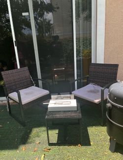 Outdoor Patio Set | Mini Fire Pit | 2 chairs + 1 table