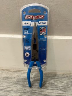 Channellock E318 8-Inch Long Nose Plier, Blue, Stainless, 8-Inch Combination (New)