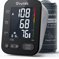 Digital Blood Pressure Monitor W/Backlit Upper Arm Machine, Adjustable LRG Cuff