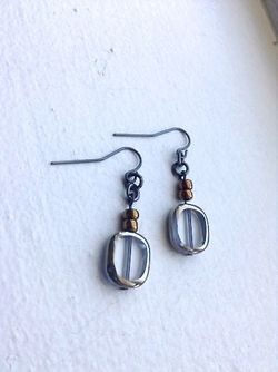 Chic Metallic Toho Bead Earrings- Handmade