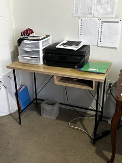 Wood Desk Iron Frame