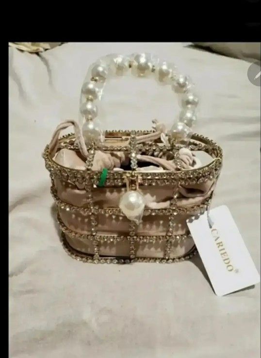 New!Evening Handbag Women Clutch Purses with Pearl Diamonds for Wedding Prom Birthday Party Dinner Accessories ( Reseda ca 91335)