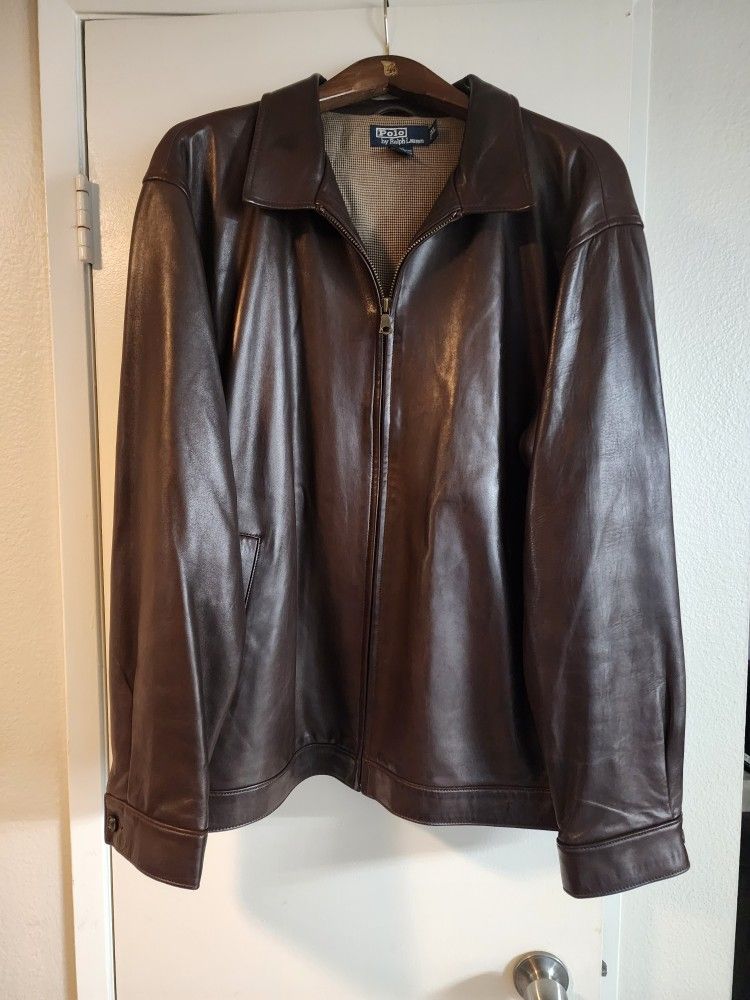 Polo By Ralph Lauren Men's Leather Jacket Size XL