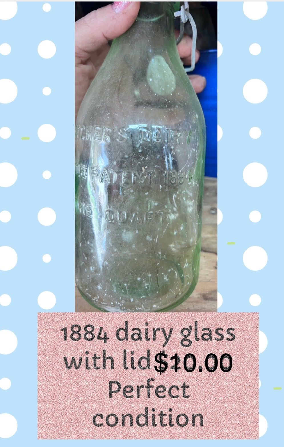 Very Old Glass Jar With Lid