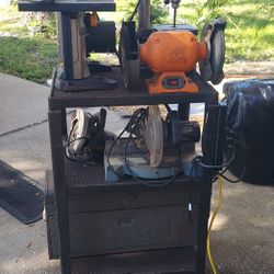 Assorted Power Tools And Stand