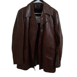 42 Regular London Fog Brown Leather Jacket