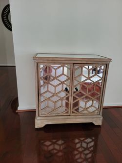 Two-Shelf Mirrored Cabinet