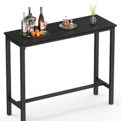 Bar Table, 39" High Top Pub Table Rectangular Bar Height Table Sofa Console Table Dining Coffee Table (AB97)