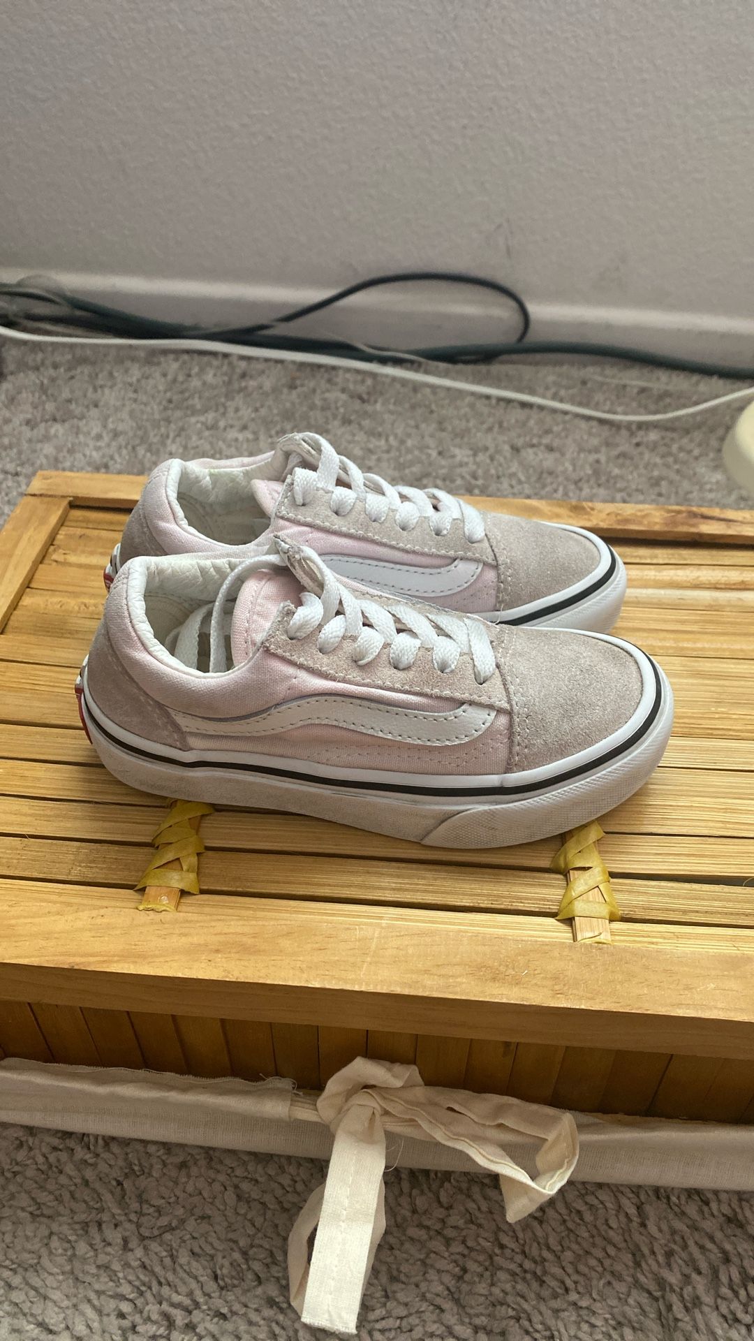 Pink & White Vans Oldskool Sk8 Sneakers Size 11