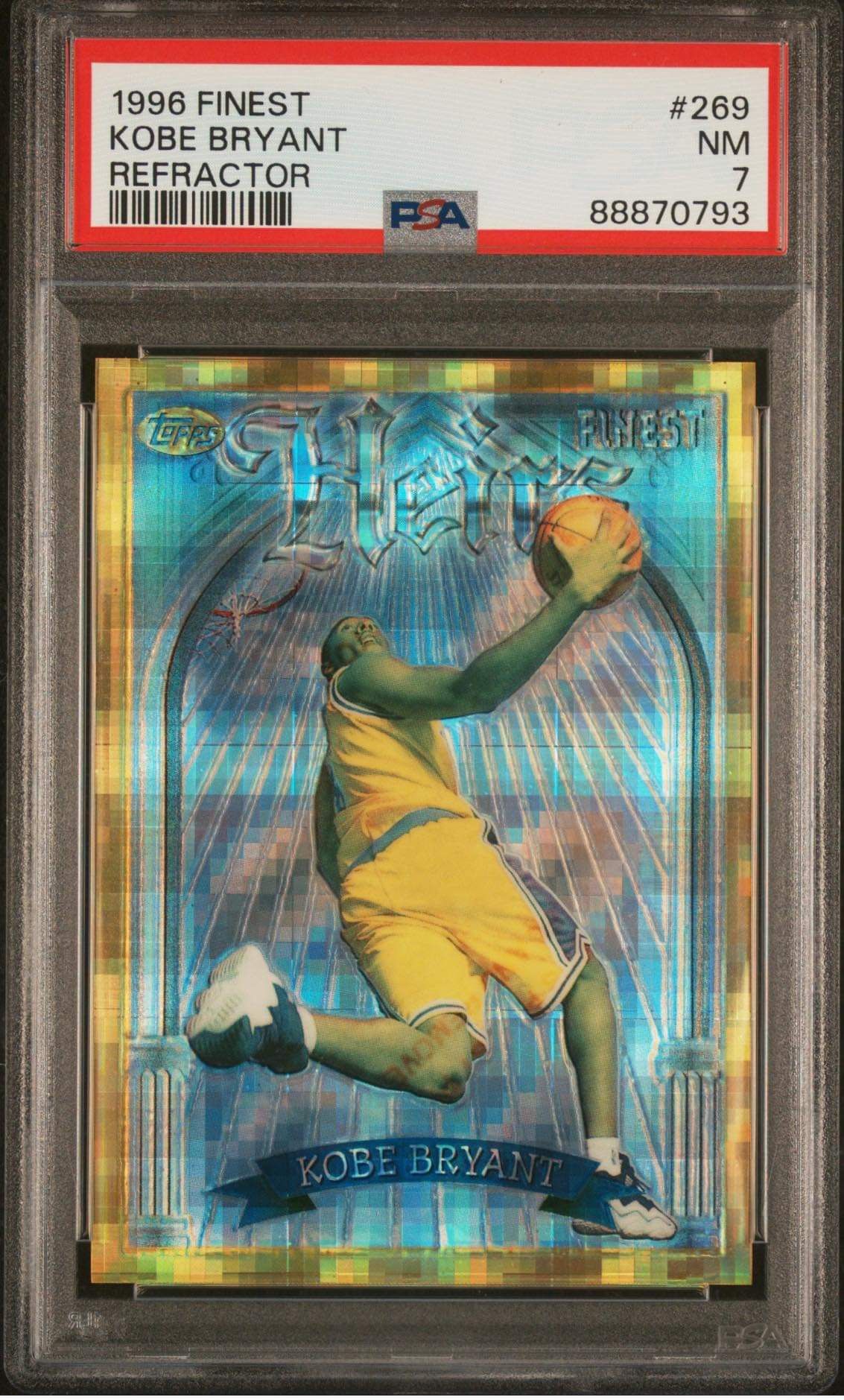 1996-97 Finest Kobe Bryant Heirs Gold Refractor PSA 7 #269 RC Lakers 🐍