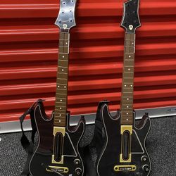 2 Activision Xbox360 PS3 Guitar Hero Power Live Wireless Guitar No Dongle W/ Strap