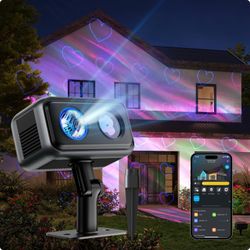Govee Outdoor Projector Light, Upgraded Aurora Star Projector with 16 RGB Patter