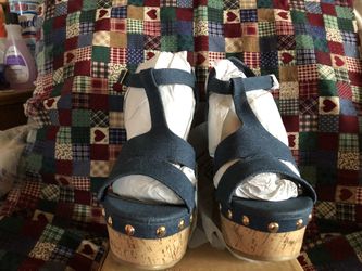 Denim wedges