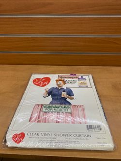 Vintage I love Lucy clear vinyl shower curtain