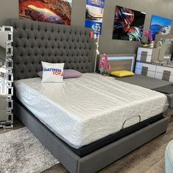 Cama King Bed Frame Grey ( Only 10 Down)