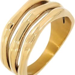Hey Harper Gold Ring for Women - Gold Plated Stacking Waterproof & Sweatproof Jewerly Ring