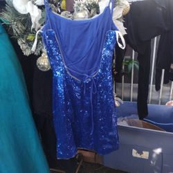 Sequin Royal Blue Short Dress