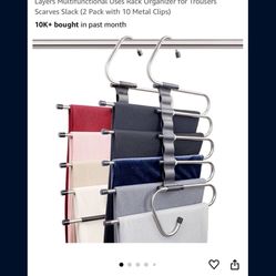 Magic Pants Hangers Space Saving - 2 Pack for Closet Multiple Layers