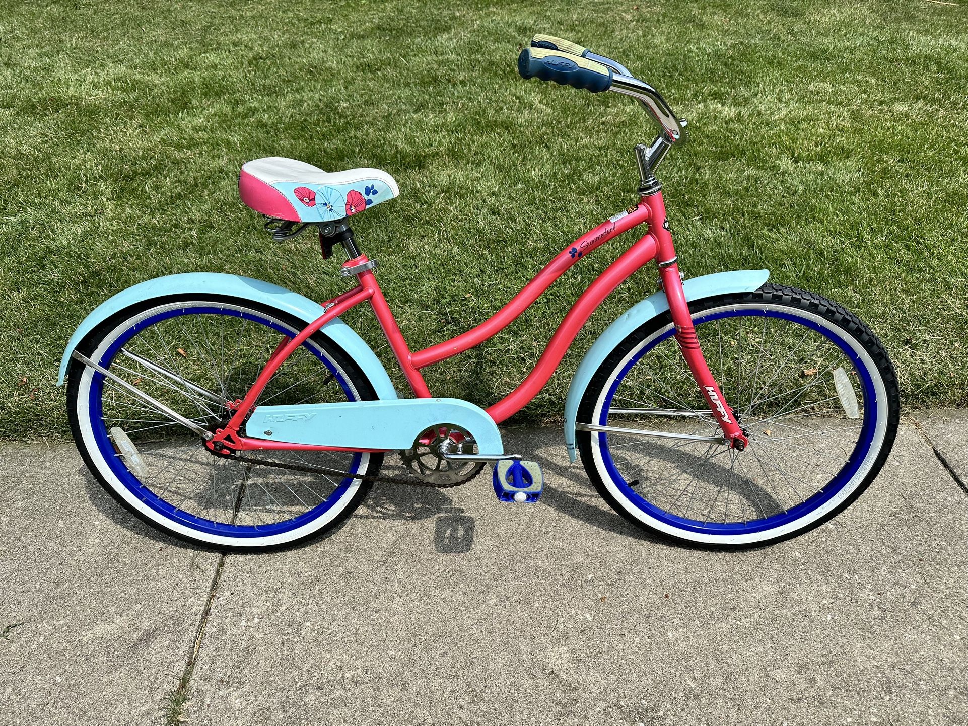 Girls 24” Huffy Cruiser Bicycle With Brand New Whitewall Tires