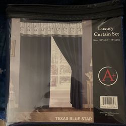 Luxury Curtain Set (Texas Blue Star)