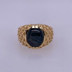 14k Yellow Gold Nugget Style Men’s Ring 