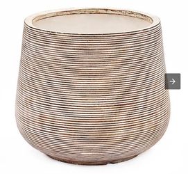 Distressed Tan MgO Tapered Round Planter