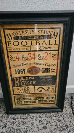 Man Cave/ Sports  Wall Decor Picture Framed (Hobby Lobby)