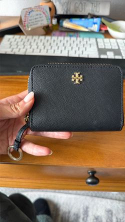 Tory Burch Black Saffiano Zip Wallet