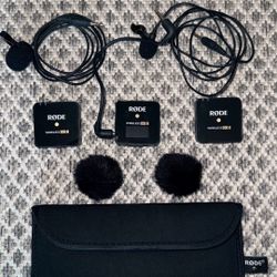 Rode Go II Wireless lav Mics, With Cords, Fuzz