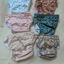 Brand New Mama Koala Reusable Cloth Diapers With Inserts Set Of 6 Adjustable 