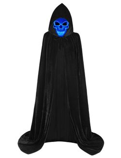 Halloween Scary Costume Adult Velvet Hooded Cloak