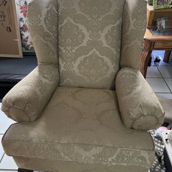 Chair With Ottoman And Matching Hard Couch