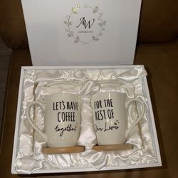Engagement/wedding coffee mug gift set