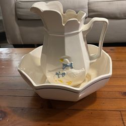 Ceramic Pitcher & Wash Basin Set