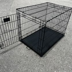 36x24x27in Large Black Metal Single Door Dog Pet Animal Cage Containment Crate! Perfect for dogs up to 70lb