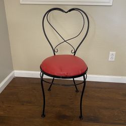 Vintage Metal Heart Backed Chair