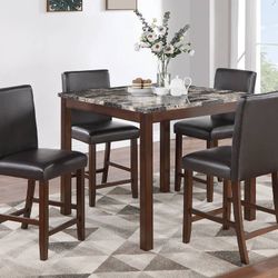 40x40 faux Marble Counter Height Dining Set