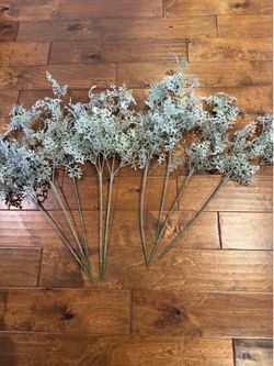 Silver Sage Green Faux Dusty Miller Spray Set of 9.