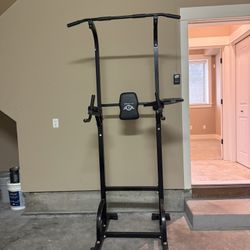 Pull Up Bar Dip Station Power Tower Assistive Trainer Multi-Function Home Gym Strength Training Fitness Equipment 
