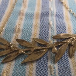Greek Olive Branch Necklace Plus Pendant Gold Filled 