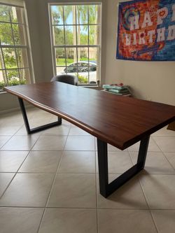 Wood Dining Table with Metal Legs