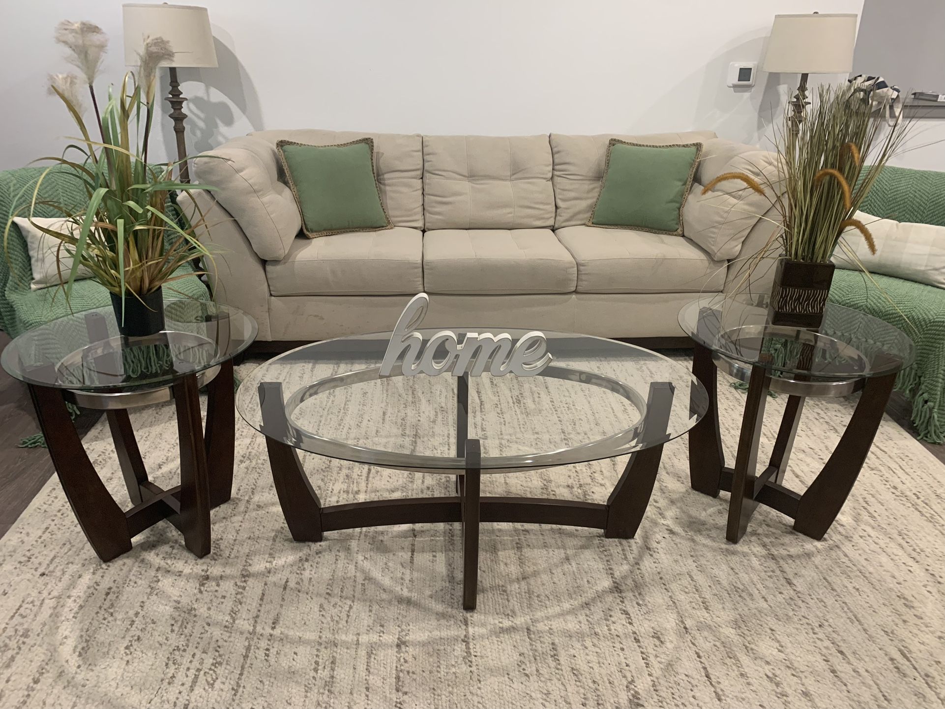 Glass Coffee Table Set
