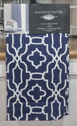 2 New Blue & White Window Panels